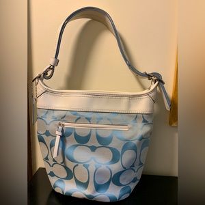 Coach Leather and Fabric Shoulder Bag